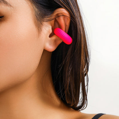 Clips para orejas circulares de marea para mujer con clavos de hueso para oreja simple 