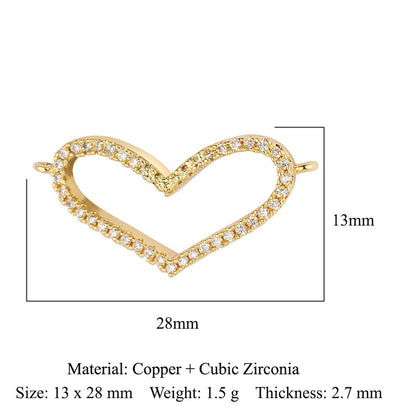 Copper zircon DIY jewelry accessories dripping love