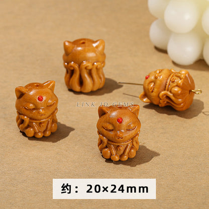Barbie sandalwood carving lion head cat claw lotus pod accessories