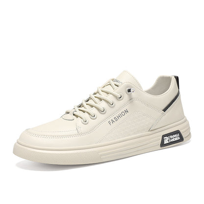 Breathable Soft Leather White Shoes