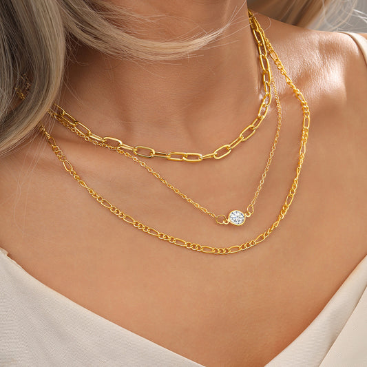 3-Piece Rhinestone Layered Necklace Set