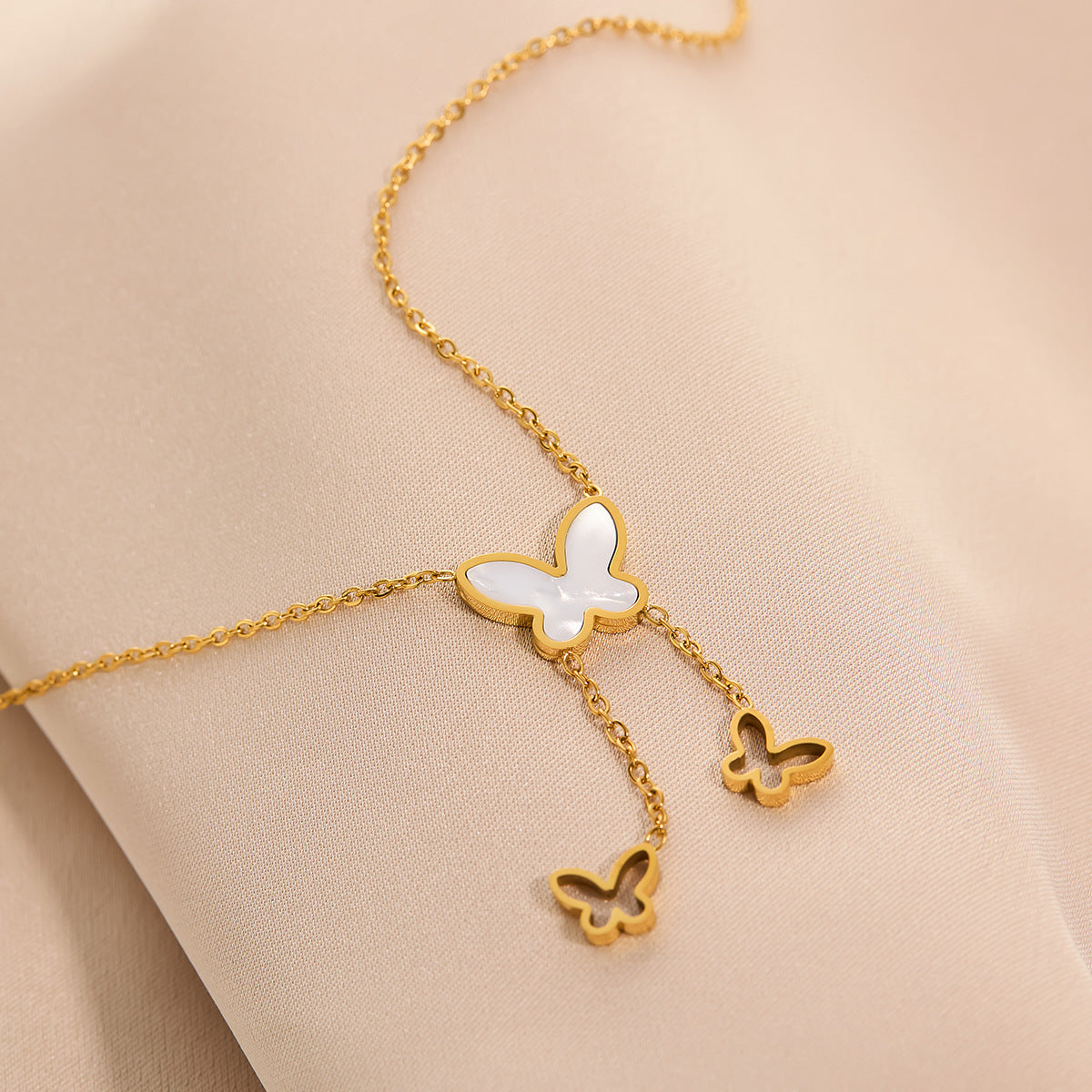 Titanium Steel Butterfly Minimalist Necklace (Wholesale)