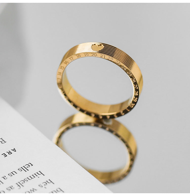 18K Gold "Love" Digital Women's Ring (Non-Fading)