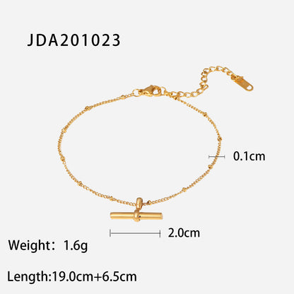 Stick Pendant Bead Chain Anklet