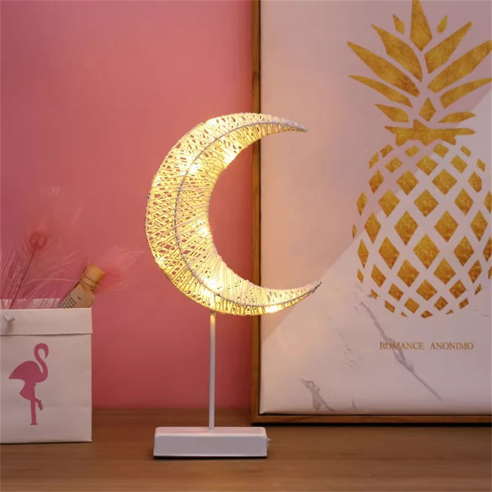 Heart Moon Table Lamp LED Night Light Pentagram Table Lamp