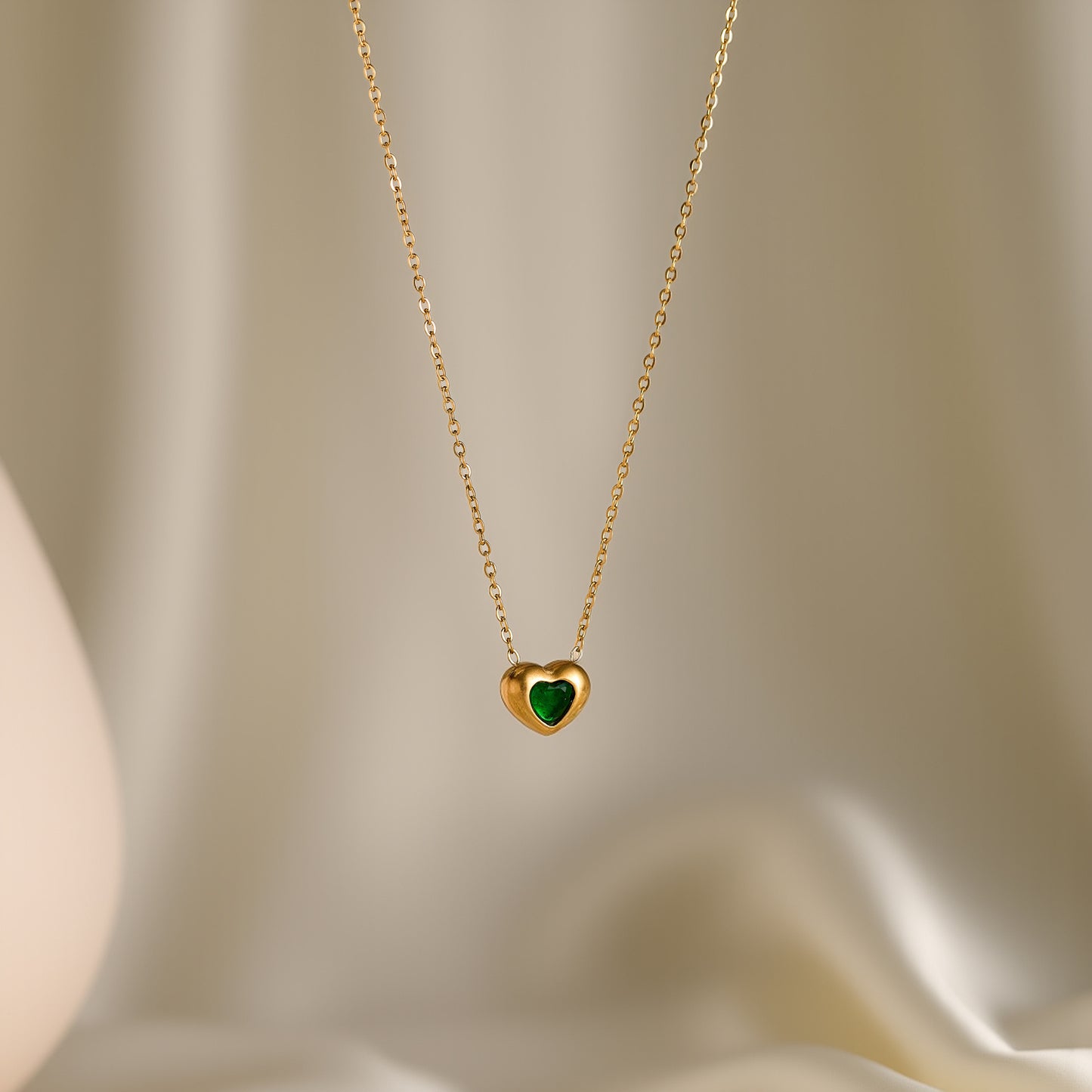 Women's 18K Gold-Plated Titanium Steel Heart Zircon Necklace