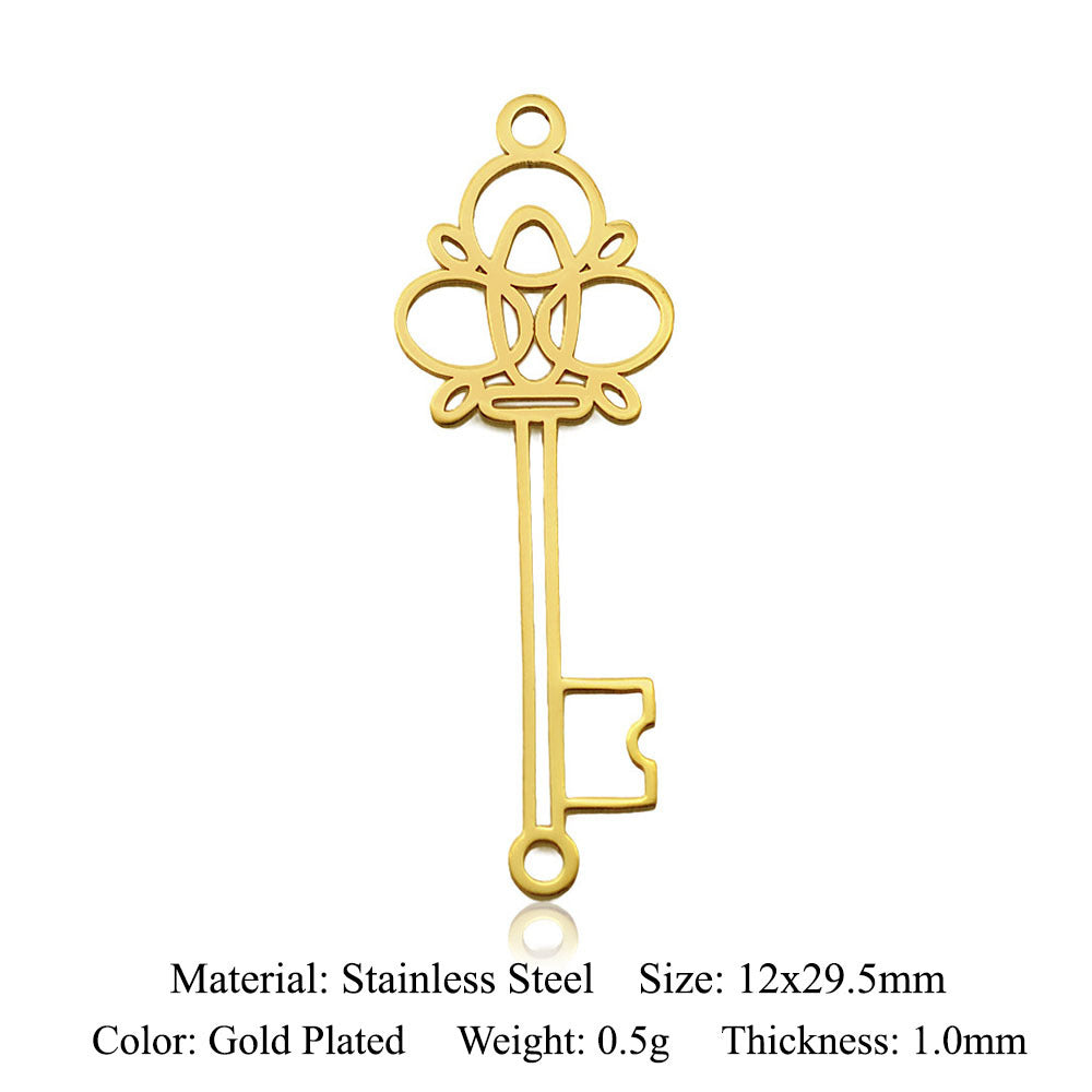 5 pcs/titanium steel magic witch broom necklace pendant