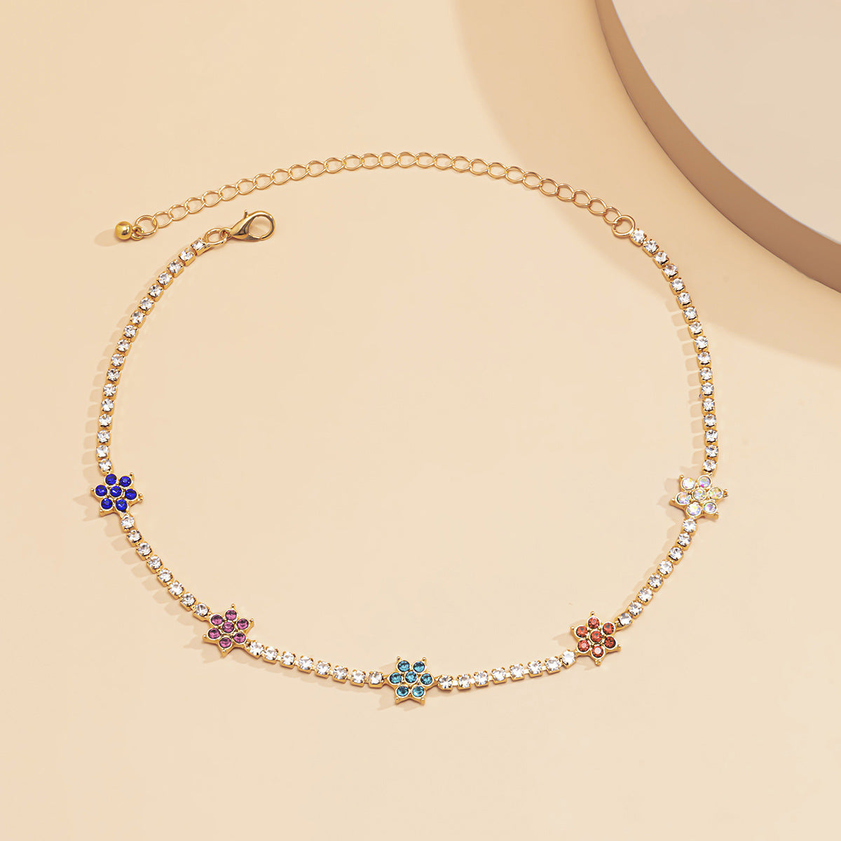 Temperament full diamond necklace