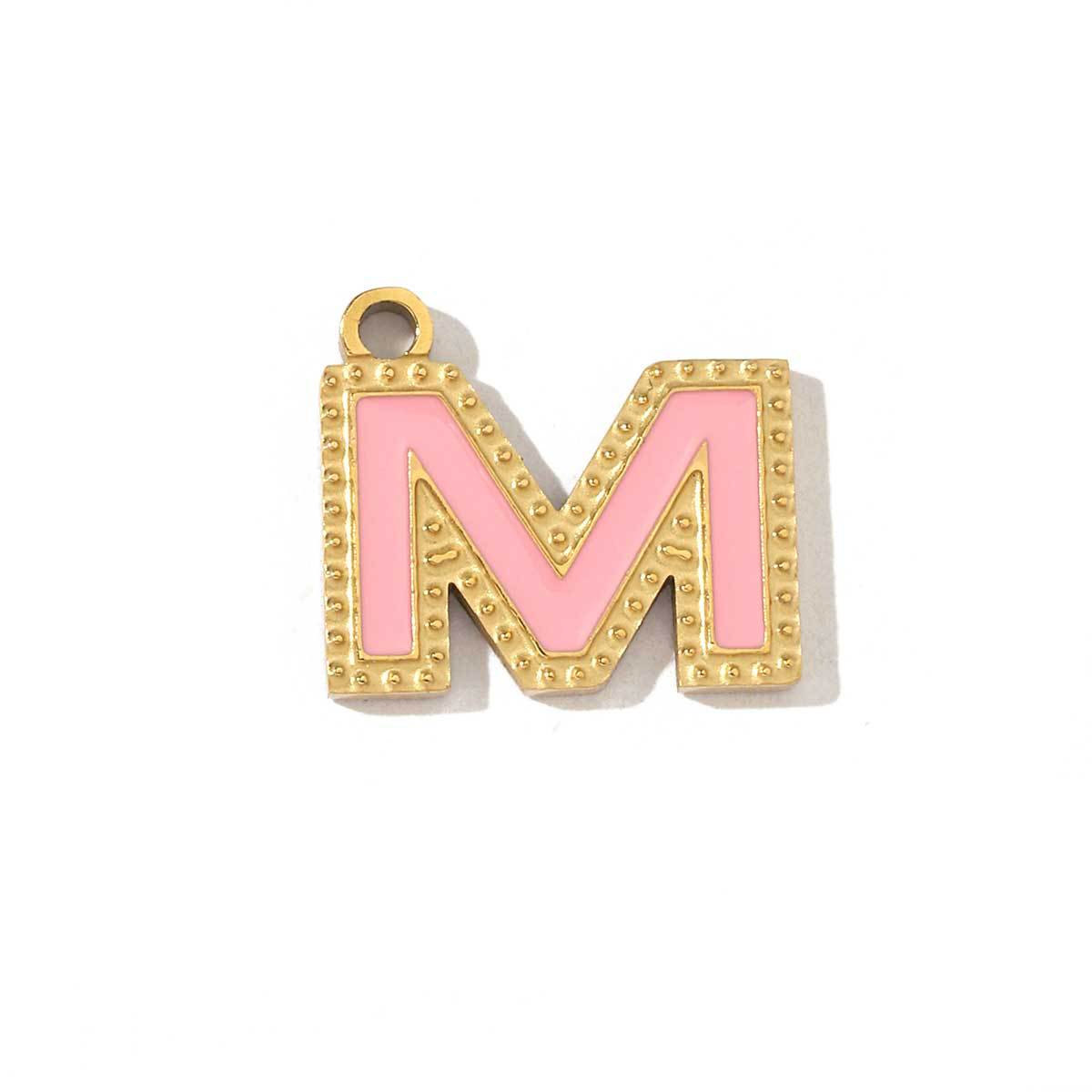 Colorful letter titanium steel necklace pendant