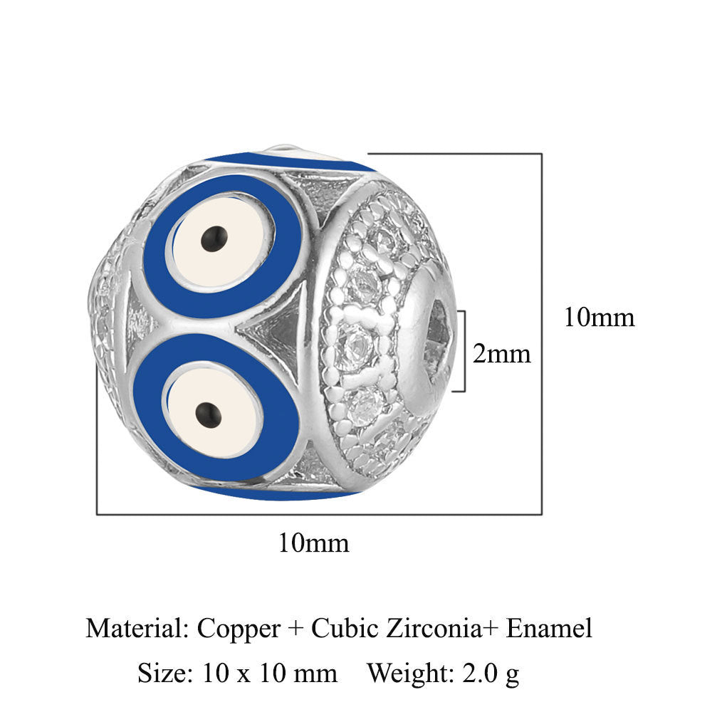 Devil's Eye Copper Zircon Jewelry Beads