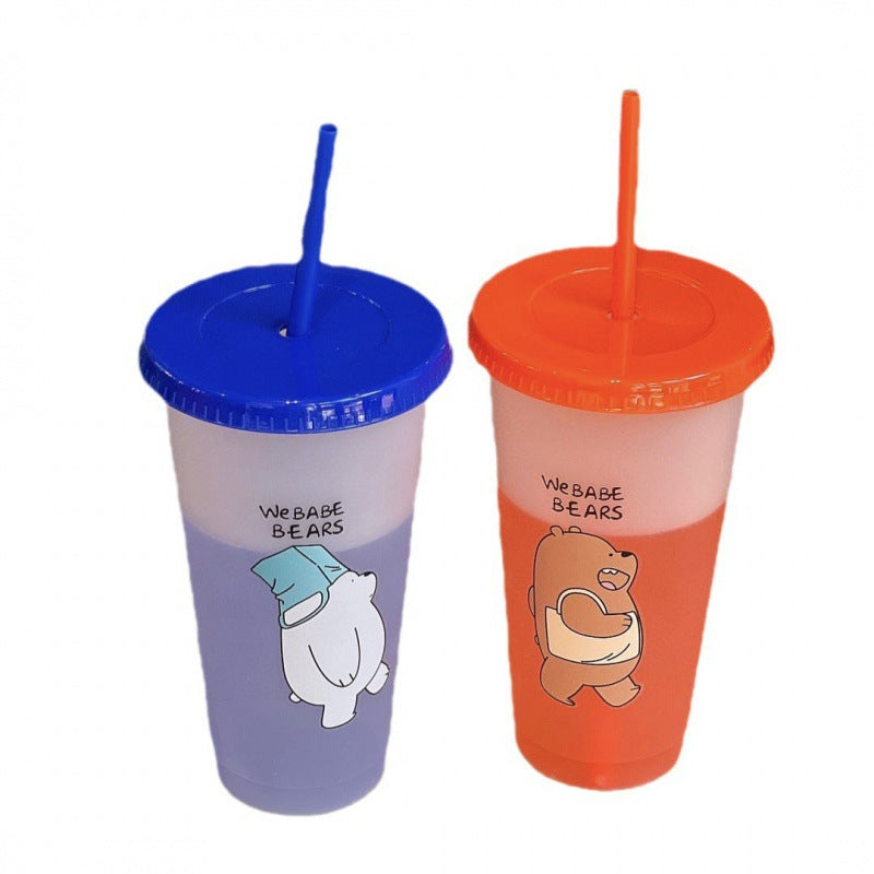Printed bear color-changing cup PP plastic