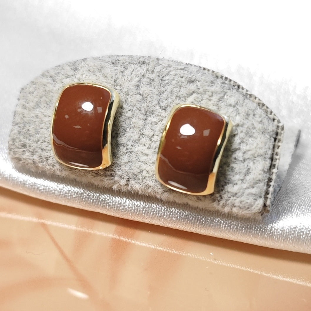 Drip oil arc earrings retro