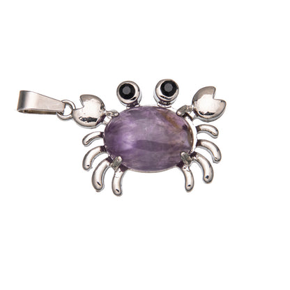 Colgante de cristal ovalado de ágata de cangrejo 