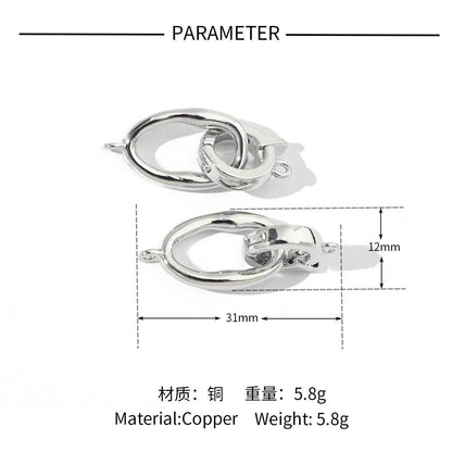 18K real gold copper zircon detachable connecting buckle