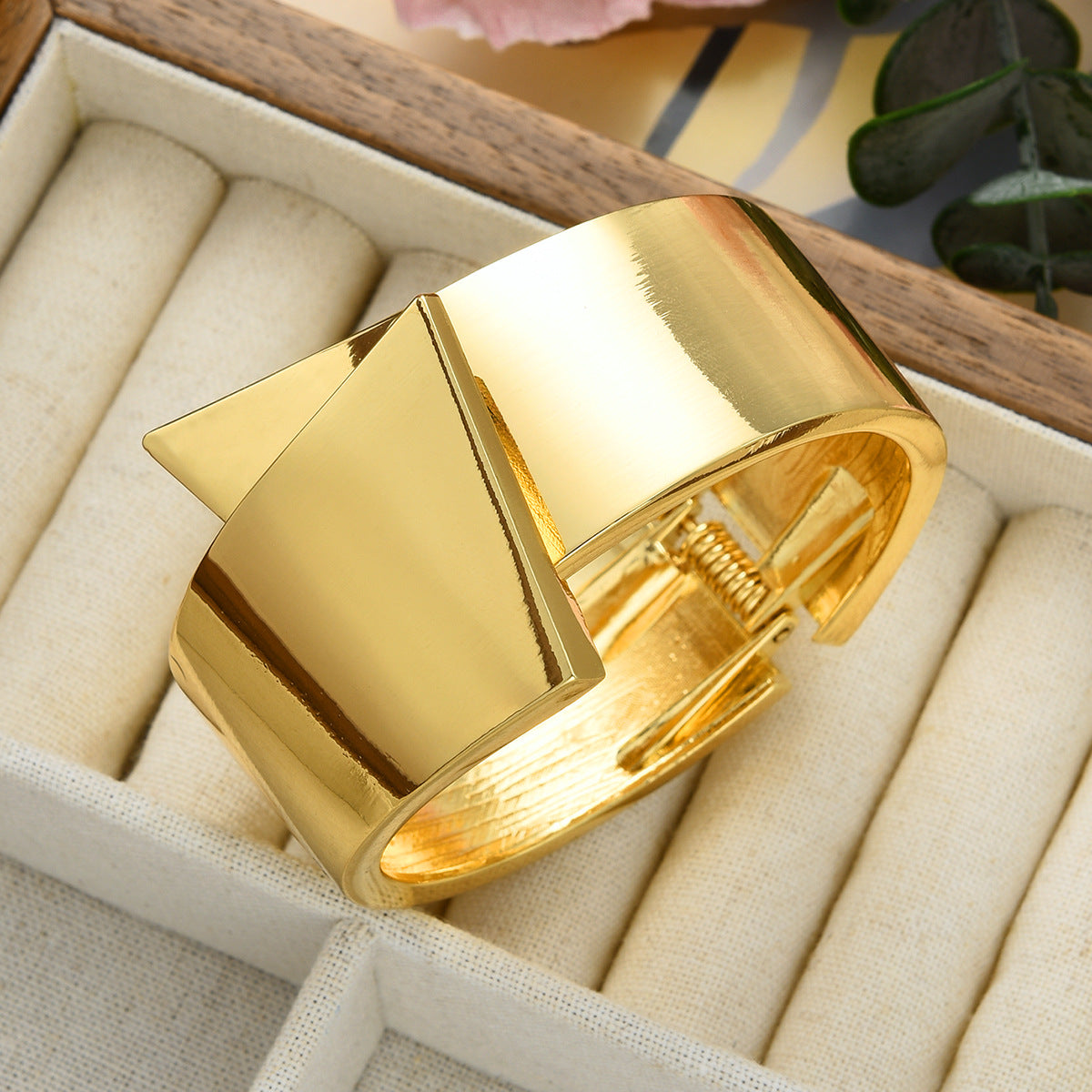 Spring Alloy Wide Bracelet