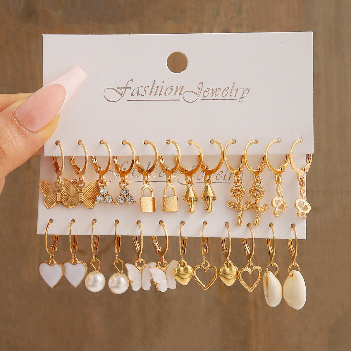 Twist Metal Earring Set (6 Pairs)