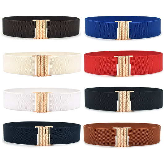 Single circle black slim belt