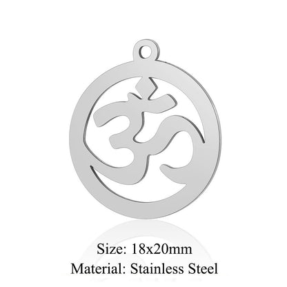 5 pcs/pack Four Leaf Clover Tree of Life Transfer Titanium Steel Pendant