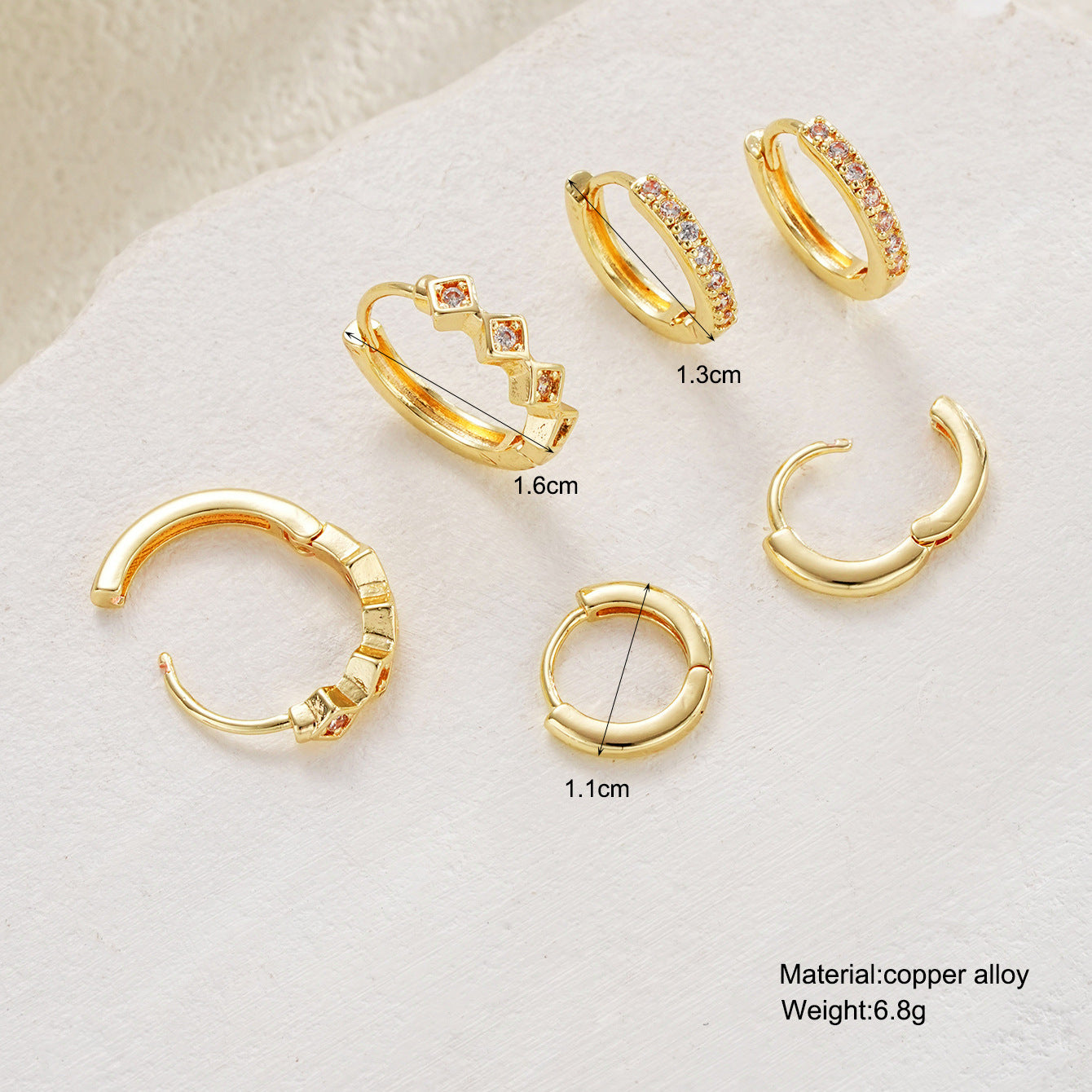 Double-Layer C-Shaped Hoop Earrings