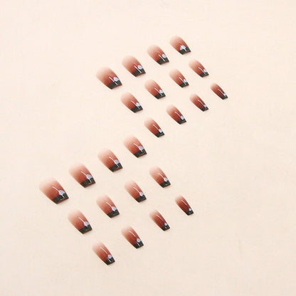 French Color Block Short Ballet Nails