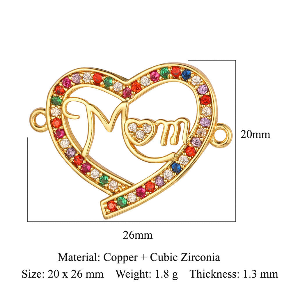 Copper zircon DIY jewelry connecting accessories