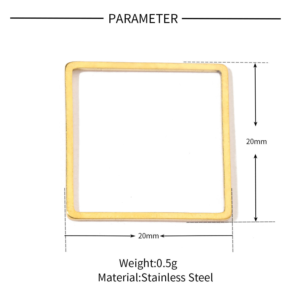 20 pcs/pack Geometric triangular round titanium steel pendant