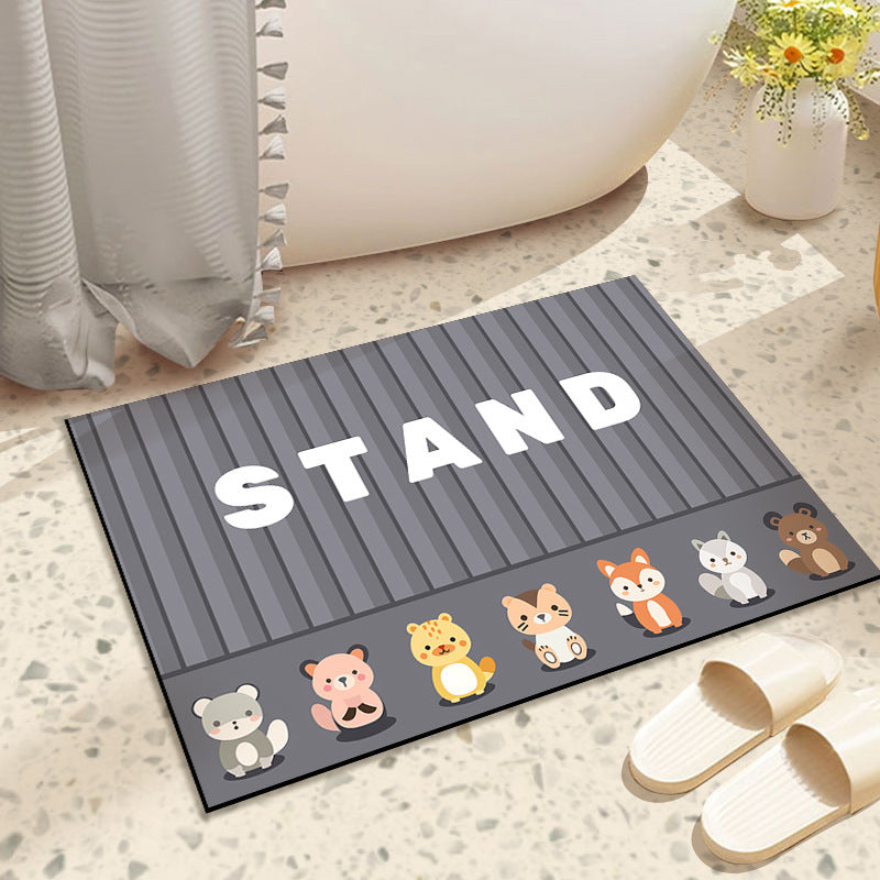 Cartoon diatomaceous earth bath mat