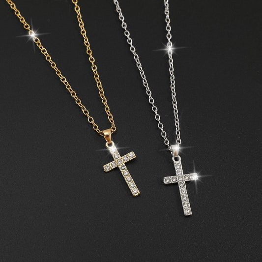 Square Zirconia Cross Necklace
