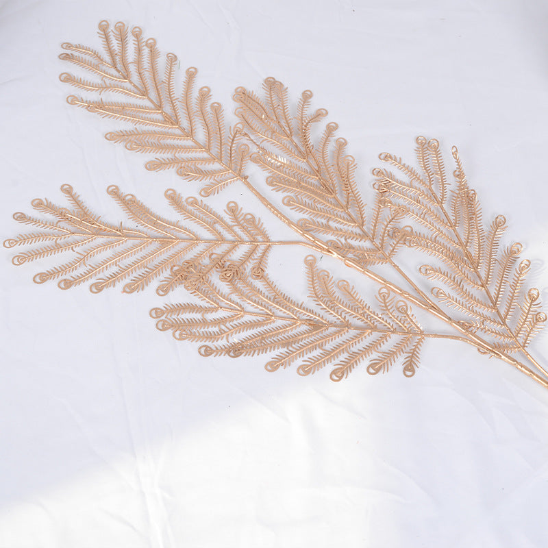 Artificial flower golden plant eucalyptus leaf flower material