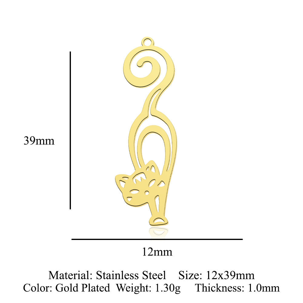 5 pcs/bag, mermaid tail titanium steel pendant.