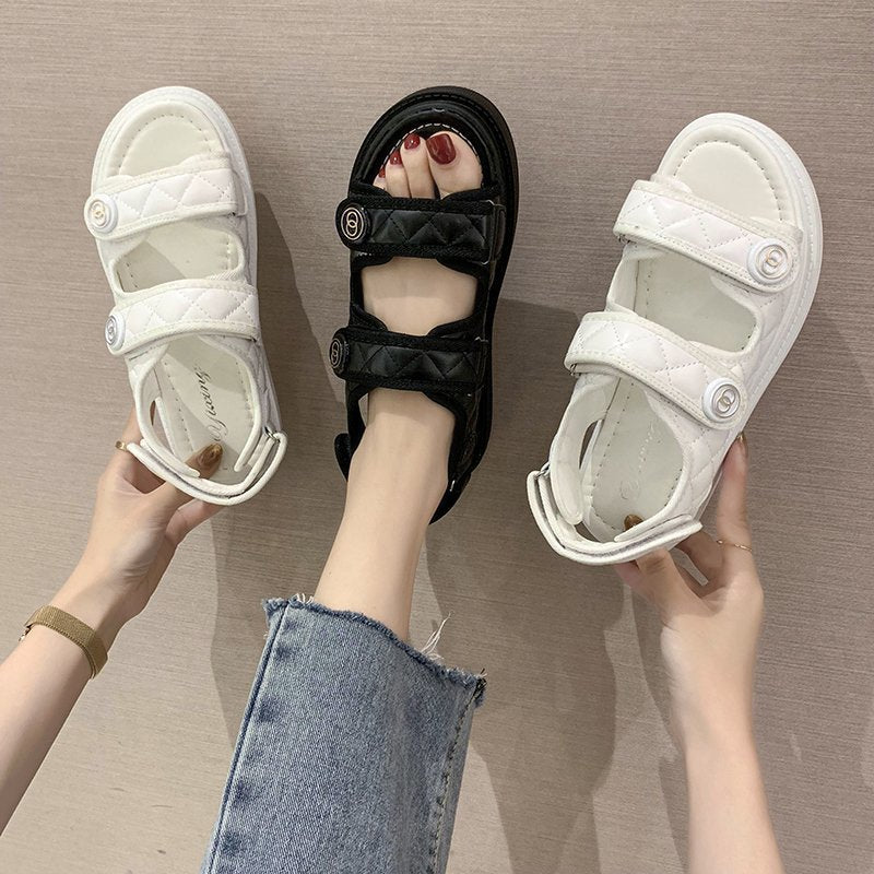 Velcro platform beach shoes