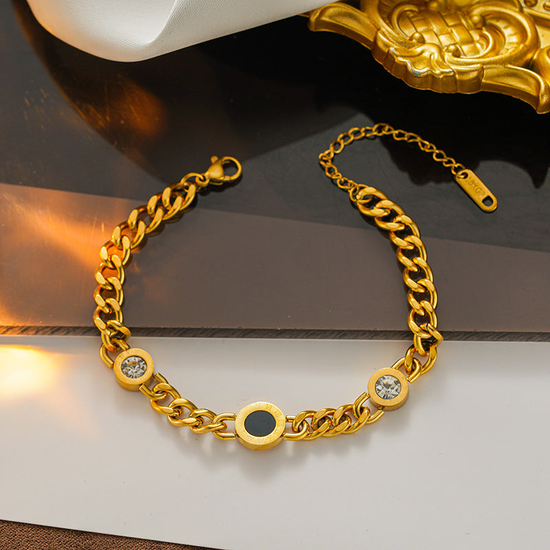 Trendy Chunky Titanium Steel Necklace, Non-Fading Shell Design