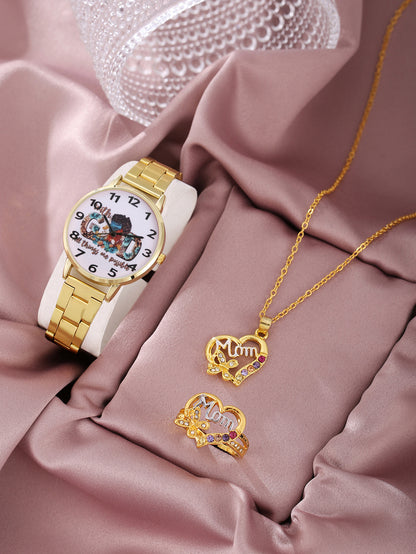 Necklace Steel Strap Quartz Watch Rose Bracelet