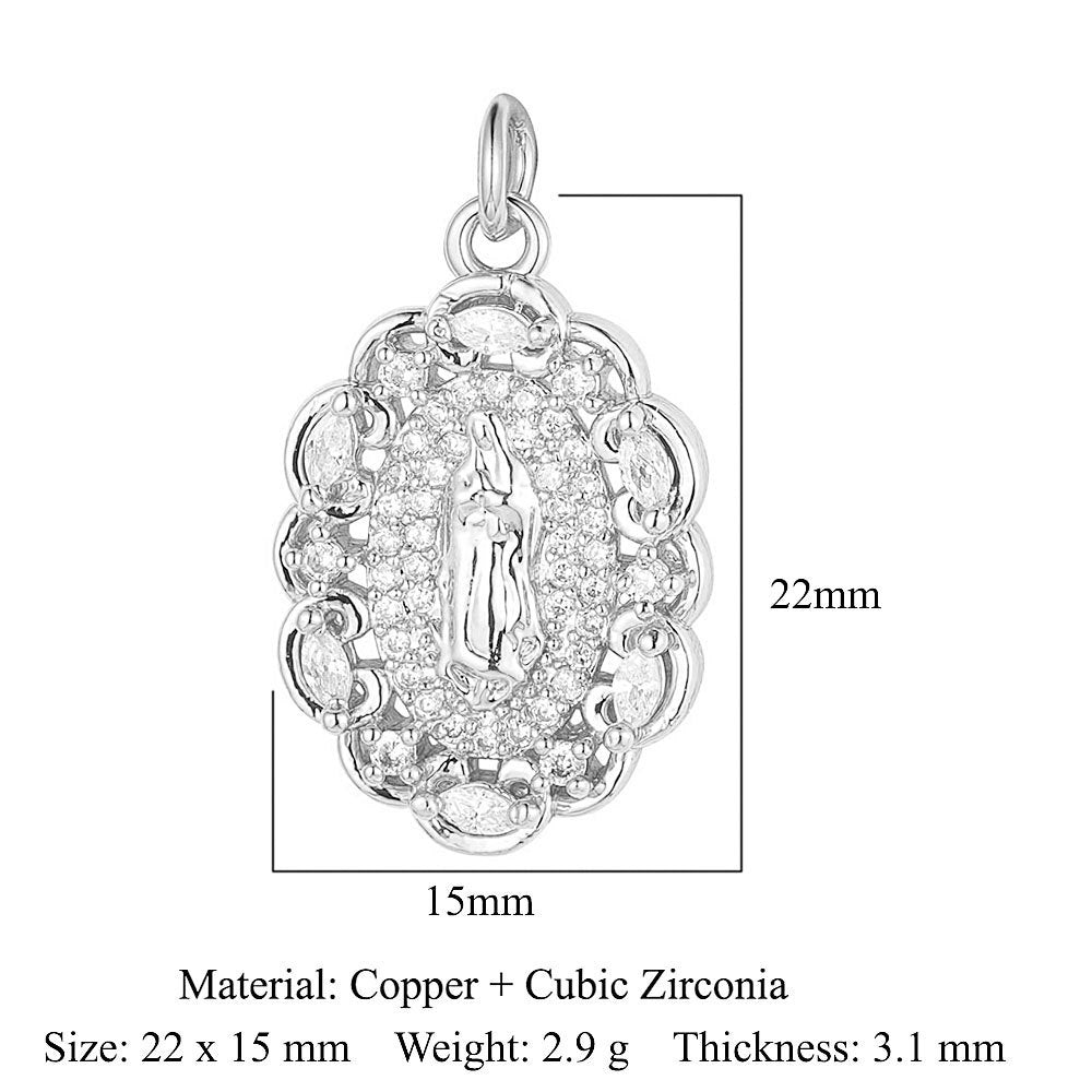 Colgante de cobre y circonita con ángel virgen 