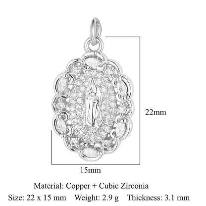 Colgante de cobre y circonita con ángel virgen 