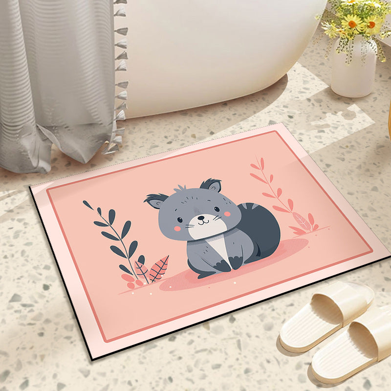 Cartoon diatomaceous earth bath mat