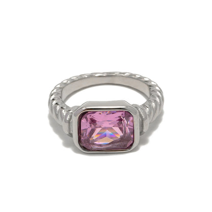 Pink zircon ring