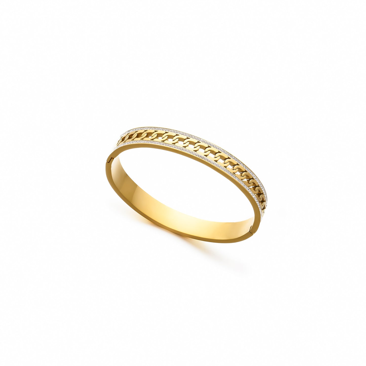 Double Row Diamond Titanium Steel Bracelet