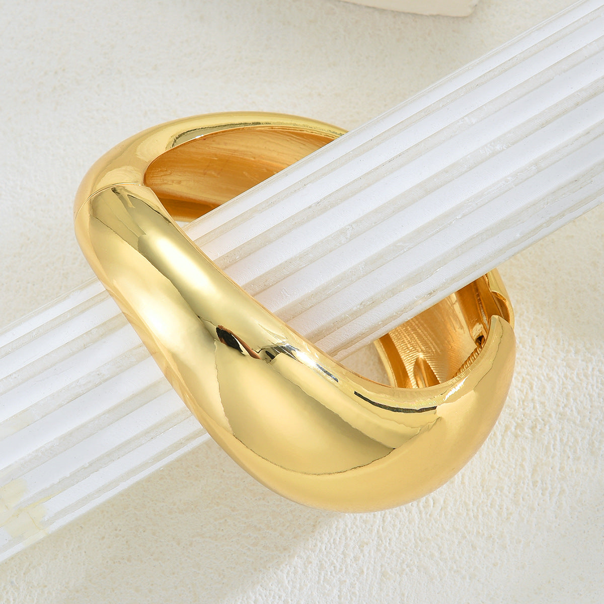 Geometric Alloy Open Bracelet