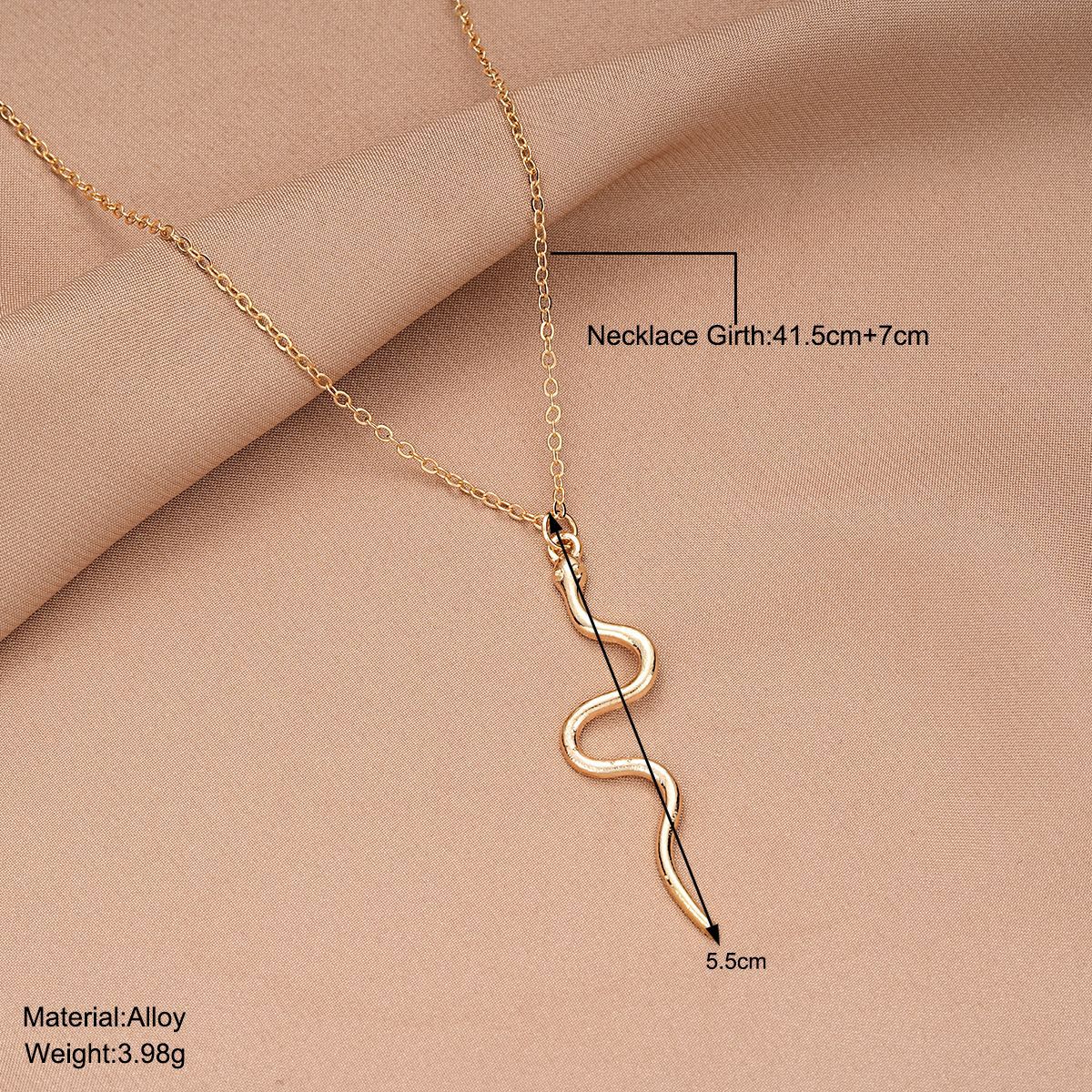 Rose Gold Snake Pendant Necklace