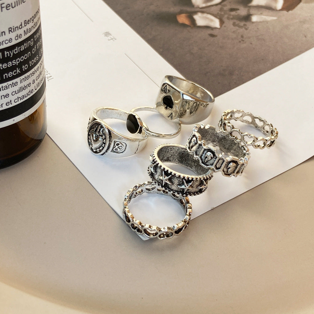 7-Piece Playing Card Ring Set