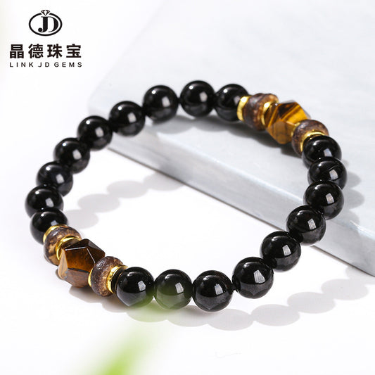 3A natural black agate bracelet