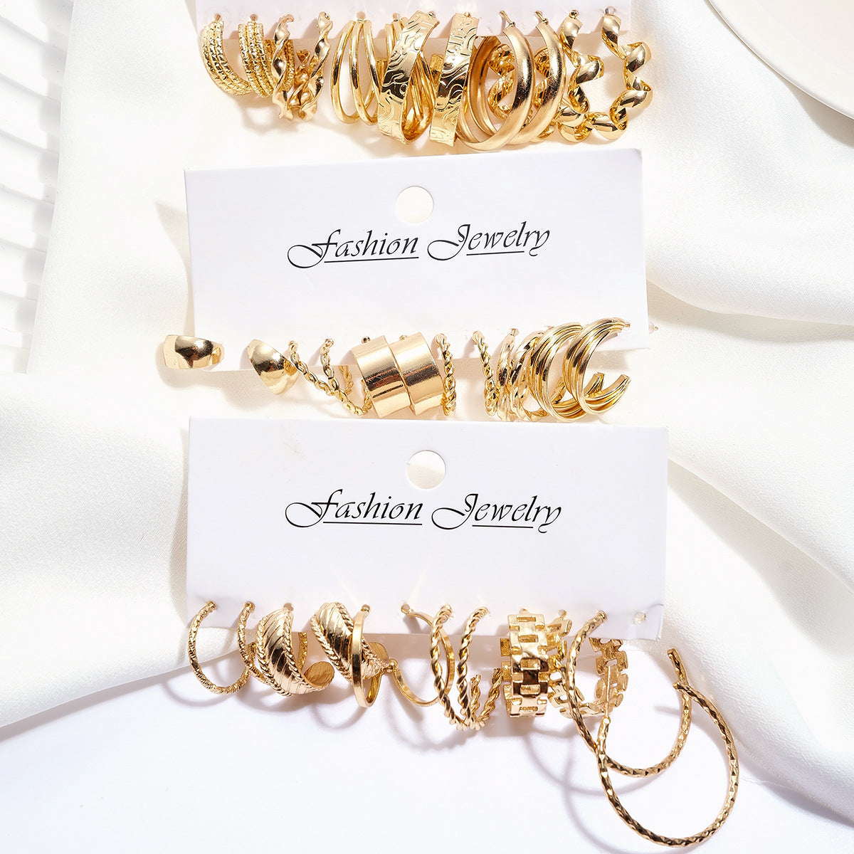 18-Piece Metal Spiral Earring Set