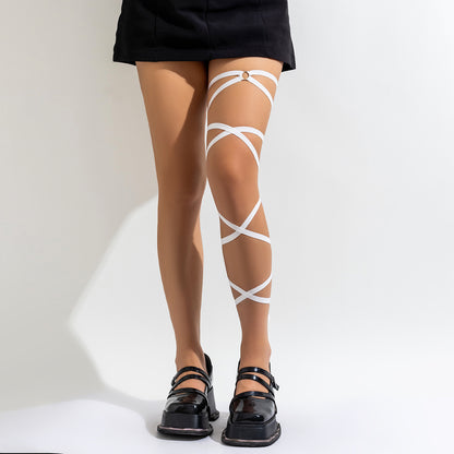 Stretch Straps Cross Colored Leg Ring Leg Chain