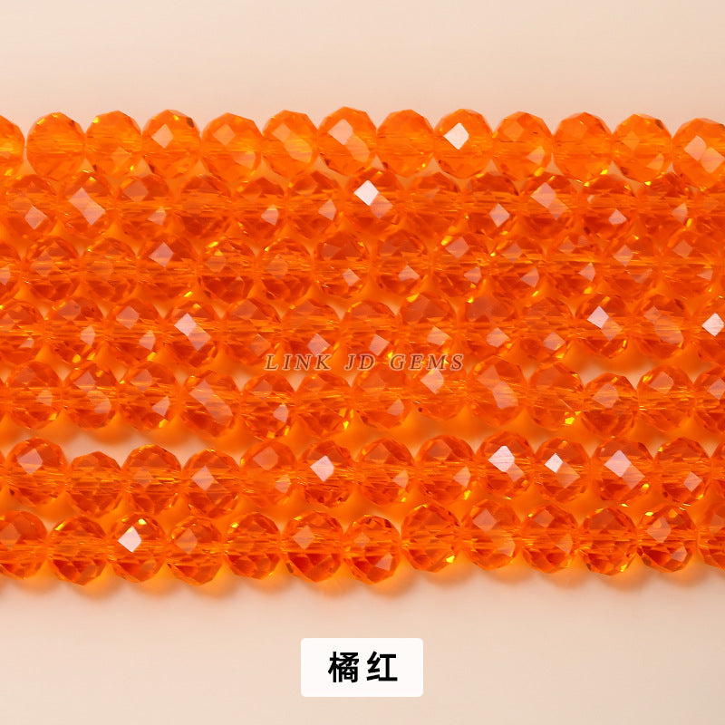 Colored crystal glass flat beads loose beads
