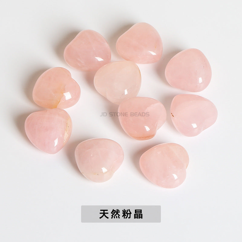 15Mm pink crystal peach heart semi-precious stone