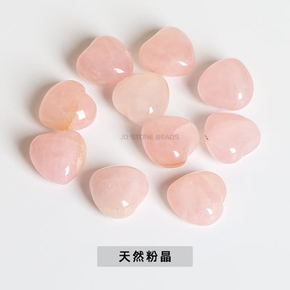 15Mm pink crystal peach heart semi-precious stone