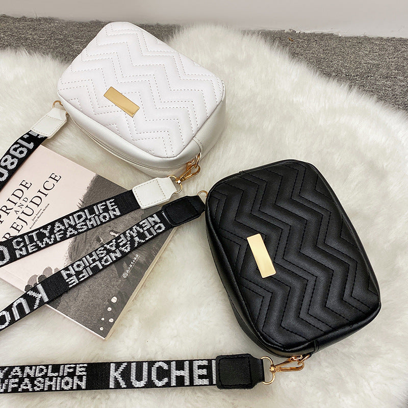 Printed shoulder strap crossbody small square bag