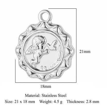 Accessories Buddha Head Angel Stainless Steel Pendant