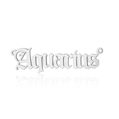 5 pcs/pack twelve constellations English letter titanium steel pendant